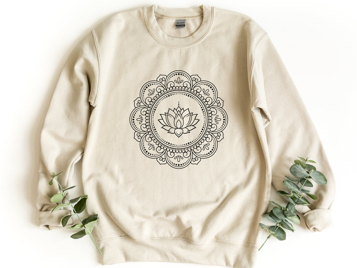 Mandala Sweatshirt Lotus Crewneck Sweatshirt Yoga Lover Sweatshirt Meditation Pullover Lotus Lover Sweatshirt Shirt For Woman Sweatshirt – Premium Graphic · Great Gift For Fans