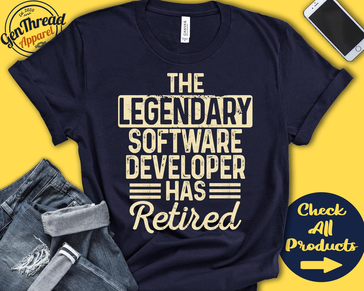 The Legendary Software Developer Has Retired Shirt Programmer Retirement Party Gift Legend Retiree Retiring Tank Hoodie A1582 Hoodie – Everyday Comfort · Great Gift For Fans