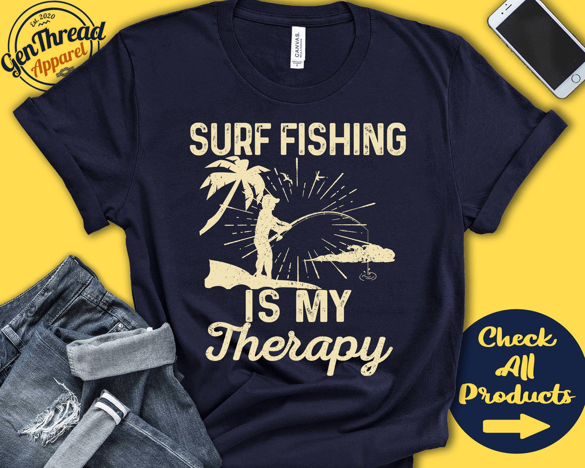Surf Fishing Shirt Surf Fishing Is My Therapy Surf Fishing Shirt Surf Fish Tee Fishermen Fishing Sports Tank Hoodie A2023 Hoodie – Cozy Vibes · Great Gift For Fans