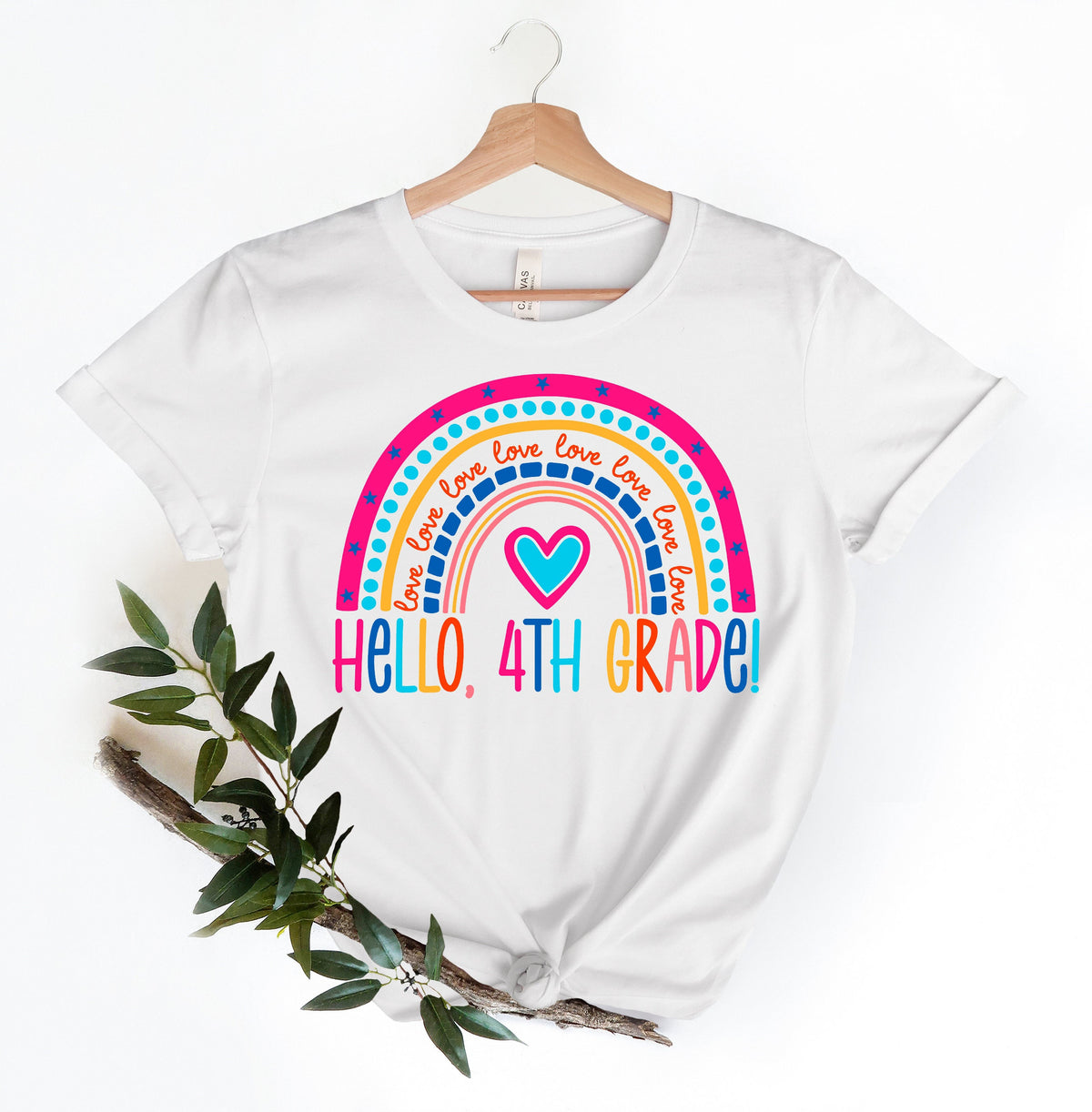 Hello 4th grade ShirtsTeach Love Inspire ShirtBack To School ShirtFourth Grade Teacher TeeTeacher Appreciation Tee1st day of school Graphic Tee – Feel-Good Design · Perfect For Daily Wear