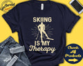 Skier Shirt Skiing Is My Therapy Skier Gift Ski Trip Skiing Tee Men Snow Sports Tank Hoodie A2160 Hoodie – Cozy Vibes · Must-Have Style
