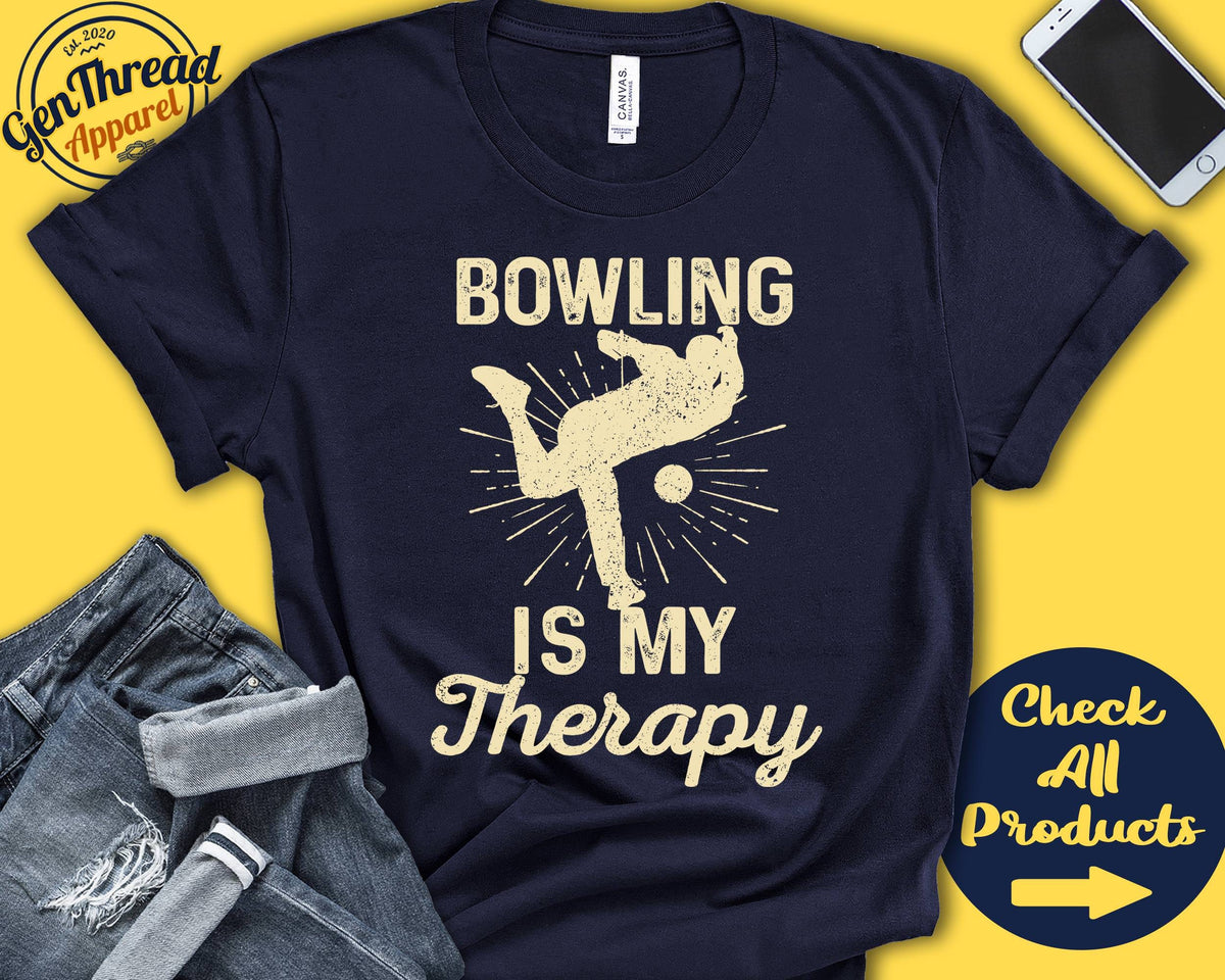 Bowler Shirt Bowling Is My Therapy Bowler Gift Bowling Party Bowling Tee Men Funny Target Sports Tank Hoodie A2191 Hoodie – Easygoing Wear · Must-Have Style