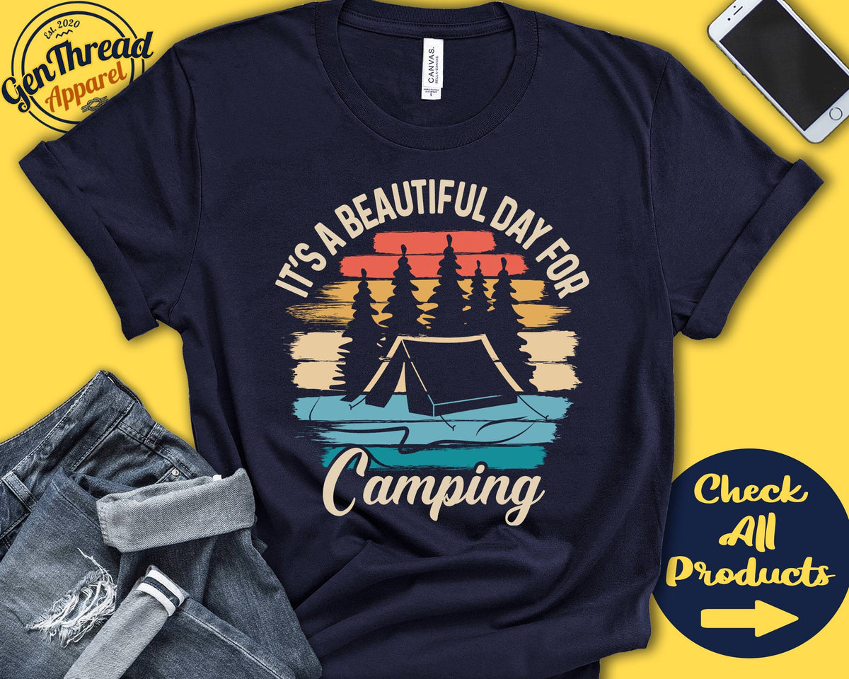 Camping Shirt Gift For Camper Camping Lover Adventure Awaits Wanderlust Beautiful Day Hobby Retro Shirt Tank Hoodie A2279 Hoodie – Soft Feel · Must-Have Style
