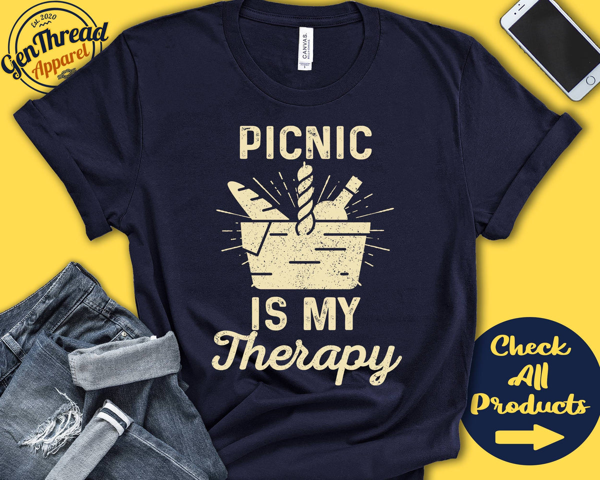 Picnic Shirt Gift For Picnic Lover Barbecure Bbq Grill Party Tee Picnicking Hobby Is My Therapy Tank Hoodie A2319 Hoodie – Soft Feel · Perfect For Daily Wear