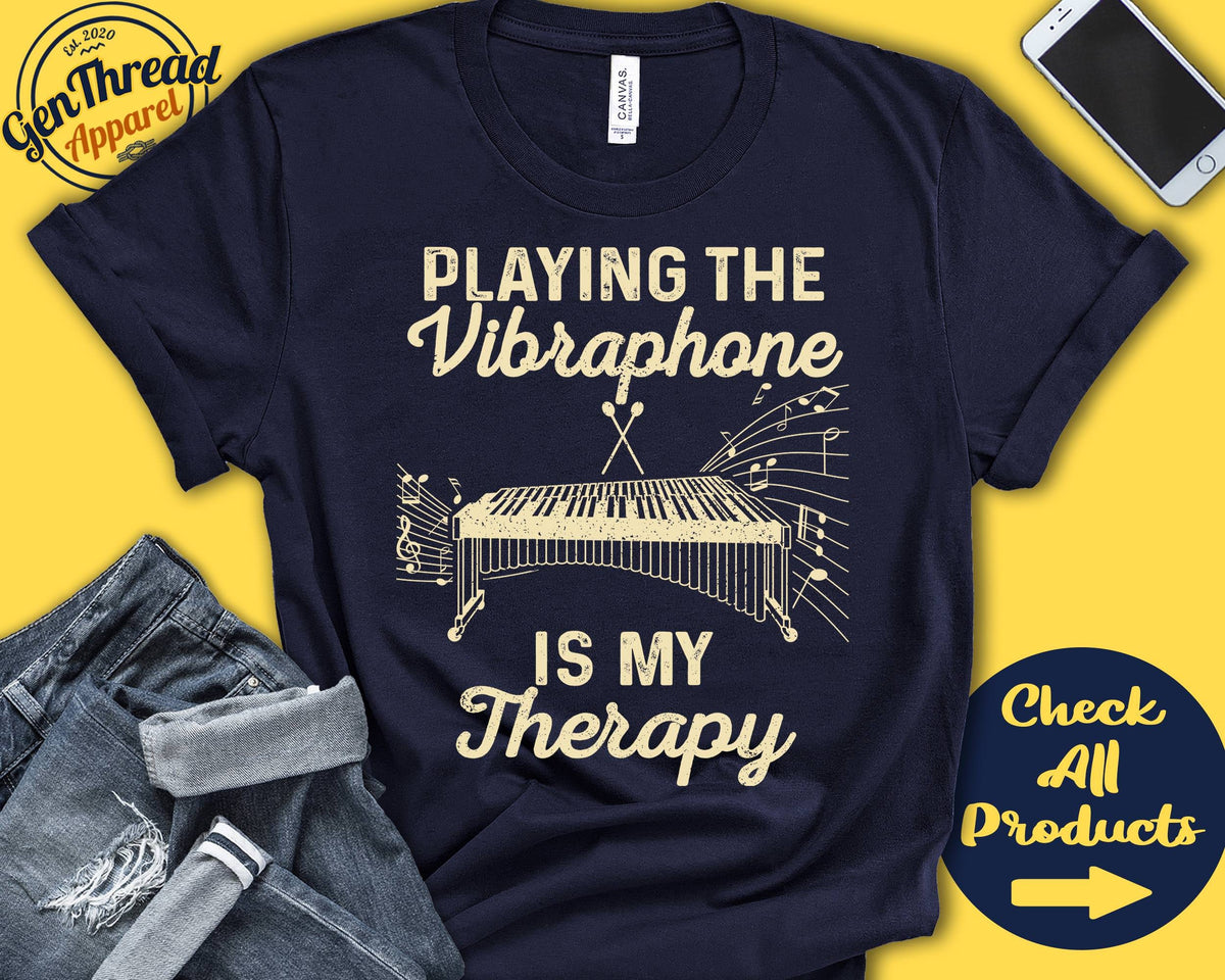 Vibraphone Player Shirt Vibraphone Gift Vibraphonist Percussion Musician Music Instrument My Therapy Tank Hoodie A2474 Hoodie – Premium Graphic · Top Pick For Any Outfit