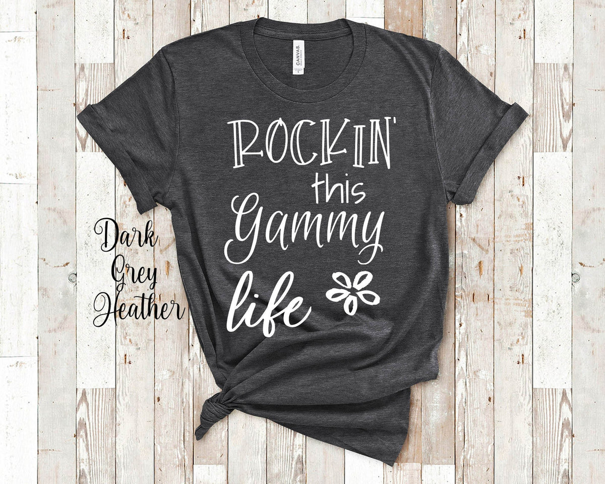 Rockin39 This Gammy Life Grandma Tshirt Special Grandmother Gift Idea for Mother39s Day Birthday Christmas or Pregnancy Reveal Announcement Graphic Tee – Aesthetic Look · High-Quality Print