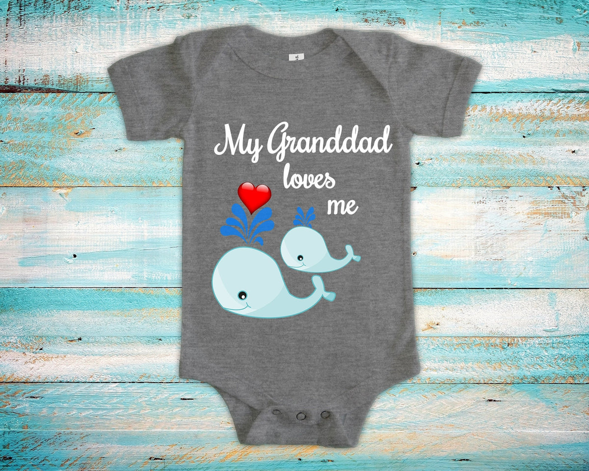 Granddad Loves Me Cute Grandpa Name Whale Baby Bodysuit Unique Grandfather Gift for Granddaughter or Grandson or Pregnancy Announcement Graphic Tee – Easygoing Wear · Trending Graphic Apparel
