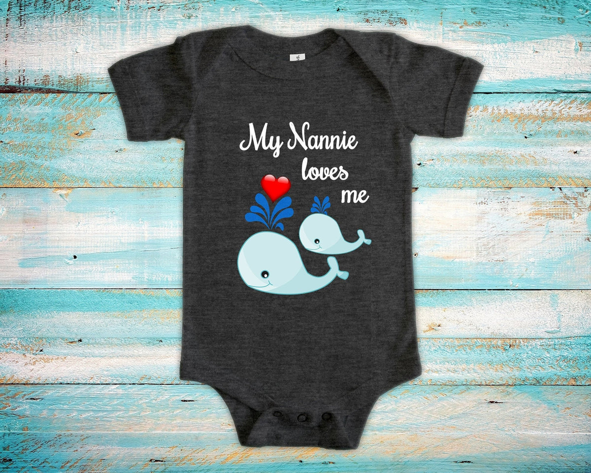 Nannie Loves Me Cute Grandma Name Whale Baby Bodysuit Unique Grandmother Gift for Granddaughter or Grandson or Pregnancy Announcement Graphic Tee – Everyday Comfort · Great Gift For Fans