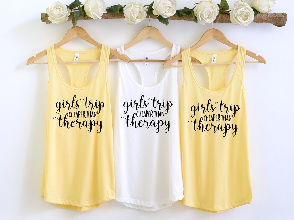 Girls Trip Cheaper Than Therapy Tanks Girls Trip Tanks Girls Weekend Tank Girls Vacation Girls Camping Tank Girls Night Out Tank Top – Premium Graphic · Top Pick For Any Outfit