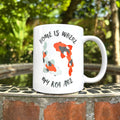 Koi Carp Coffee Mug Japanese Koi Carp Gift Home Is Where The Koi Are Koi Fish Pond Gift Fathers Day Gift Koi Carp Print Mug Graphic Tee – Bold Style · Top Pick For Any Outfit
