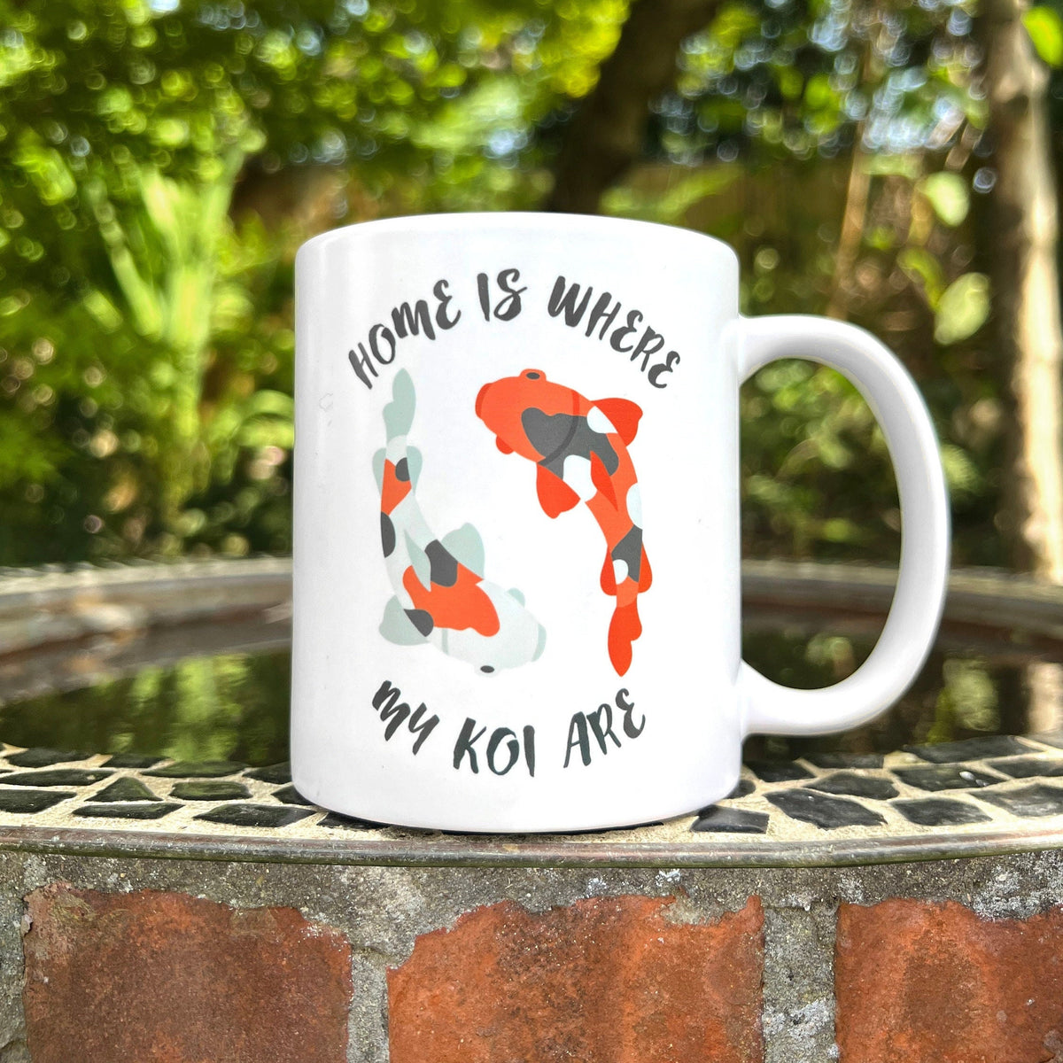 Koi Carp Coffee Mug Japanese Koi Carp Gift Home Is Where The Koi Are Koi Fish Pond Gift Fathers Day Gift Koi Carp Print Mug Graphic Tee – Bold Style · Top Pick For Any Outfit