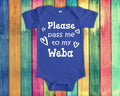 Pass Me To Weba Cute Grandma Baby Bodysuit Tshirt or Toddler Shirt Special Grandmother Gift or Pregnancy Announcement Graphic Tee – Soft Feel · High-Quality Print
