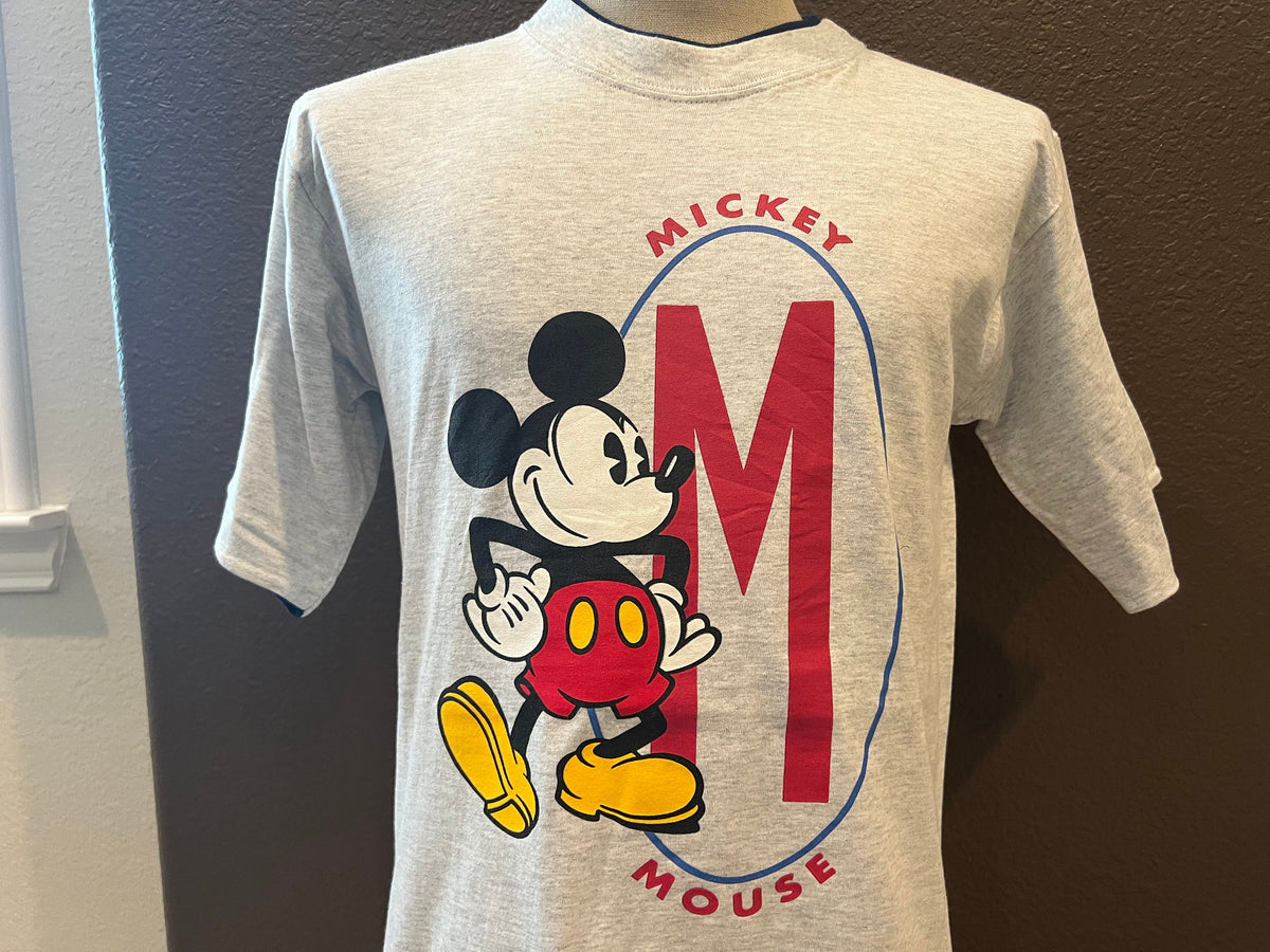 Vintage 9039s Mickey Mouse Disney Grey T Shirt Size L Graphic Tee – Bold Style · High-Quality Print
