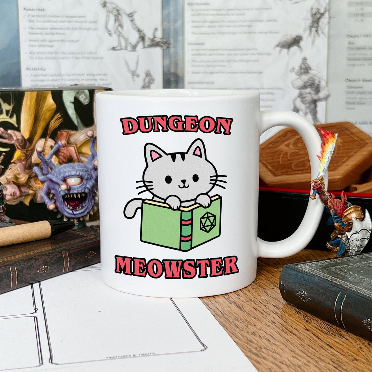 Dungeon Master Mug Dungeon Meowster Cat Coffee Mug D And D Mugs Dungeons and Dragons Gift Ideas DD Gift Mug For The DM Graphic Tee – Soft Feel · Perfect For Daily Wear