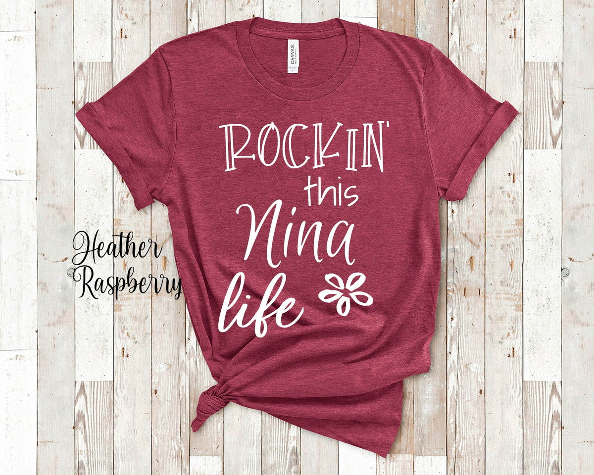 Rockin This Nina Life Godmother Tshirt Spanish Gift Idea for Mother39s Day Birthday Christmas or Pregnancy Reveal Announcement Graphic Tee – Cozy Vibes · Perfect For Daily Wear