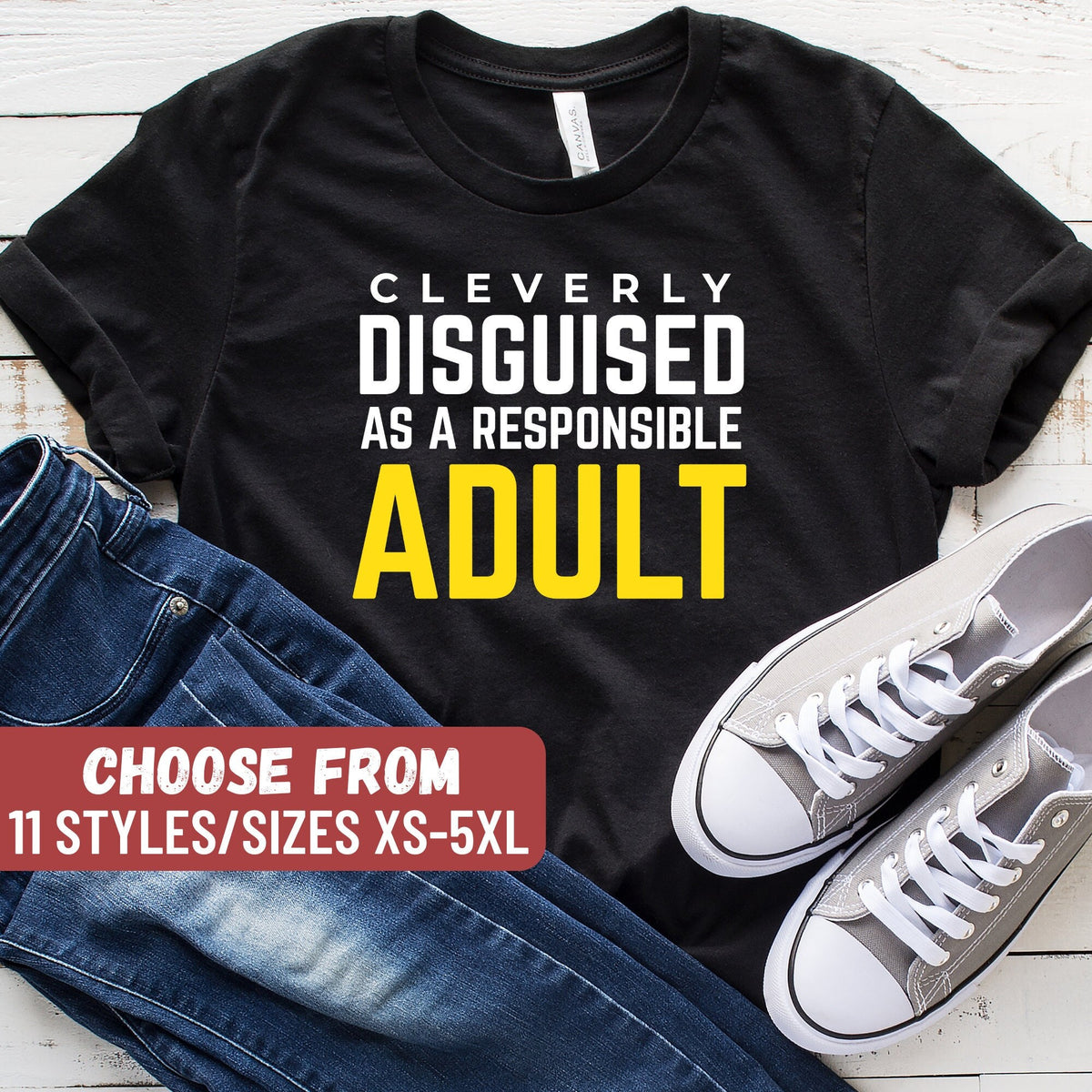 Cleverly Disguised As A Responsible Adult TShirt Funny Dad Shirt Father Shirt Dad Shirt New Dad Gift Gift For Father Father39s Day Graphic Tee – Warm & Stylish · Top Pick For Any Outfit