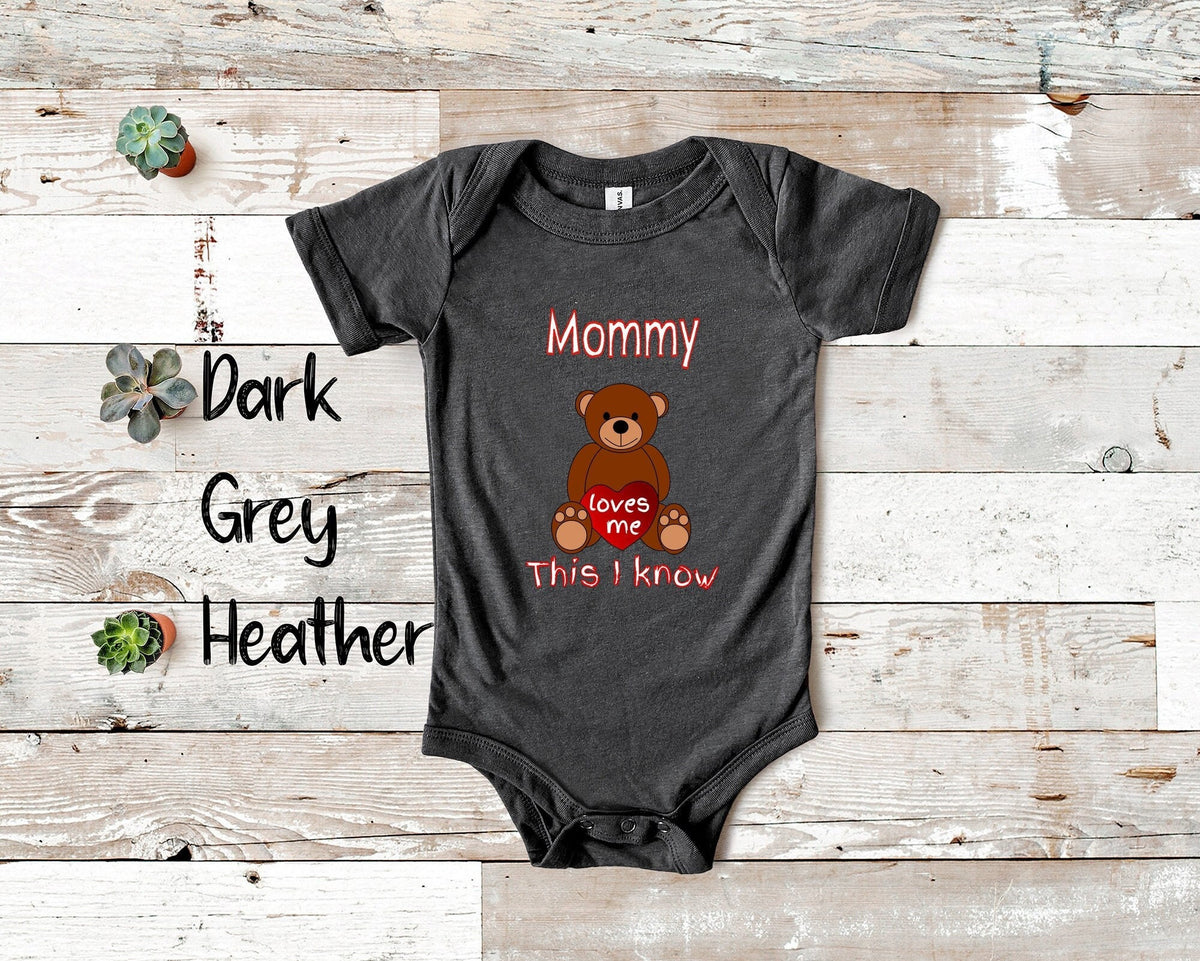 Mommy Loves Me Cute Mom Name Bear Baby Bodysuit Tshirt or Toddler Shirt Special Mother39s Day Gift or Pregnancy Reveal Announcement Graphic Tee – Bold Style · High-Quality Print