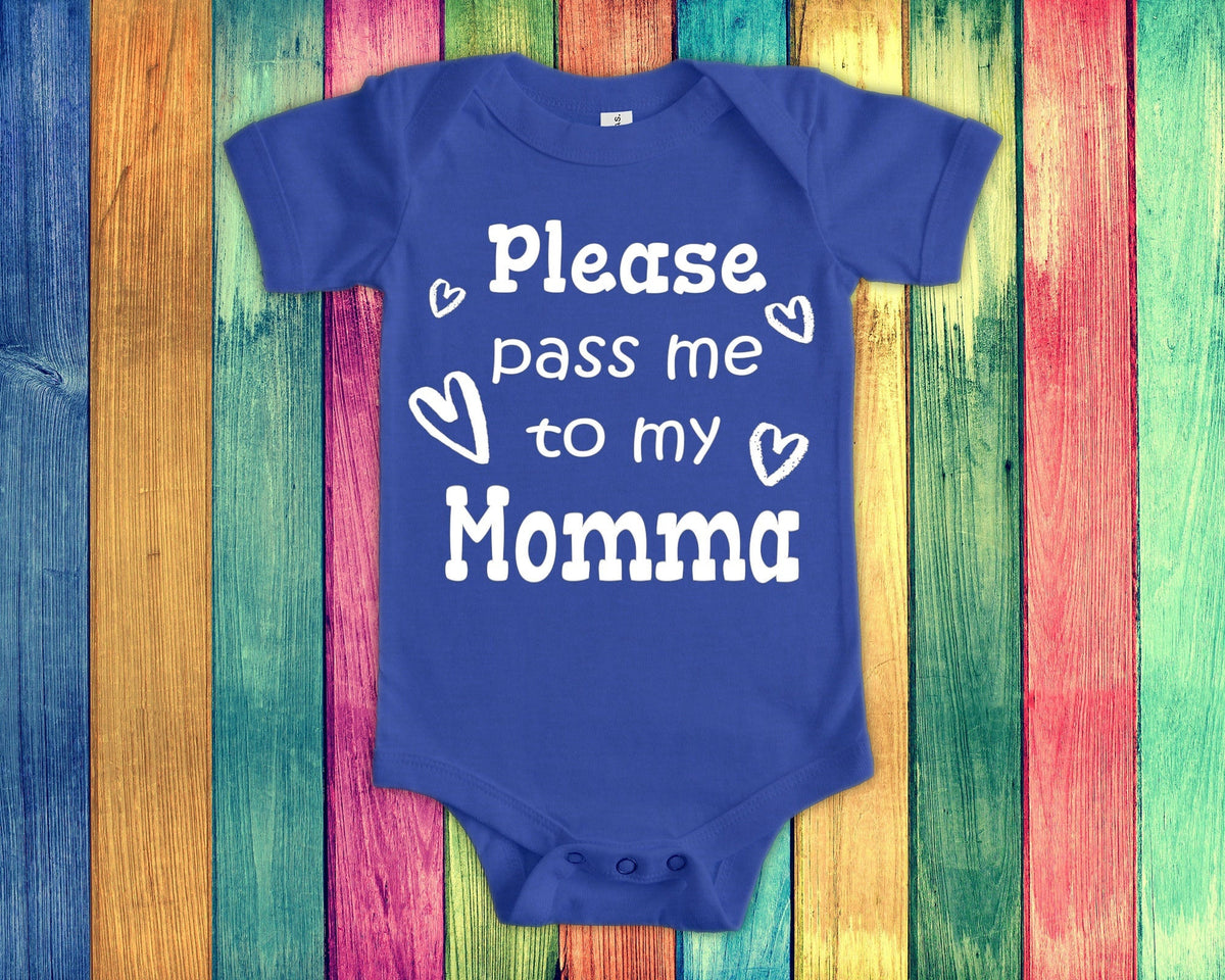 Pass Me To Momma Cute Mother Name Baby Bodysuit Tshirt or Toddler Shirt Special Mother39s Day Gift or Pregnancy Announcement Graphic Tee – Premium Graphic · High-Quality Print