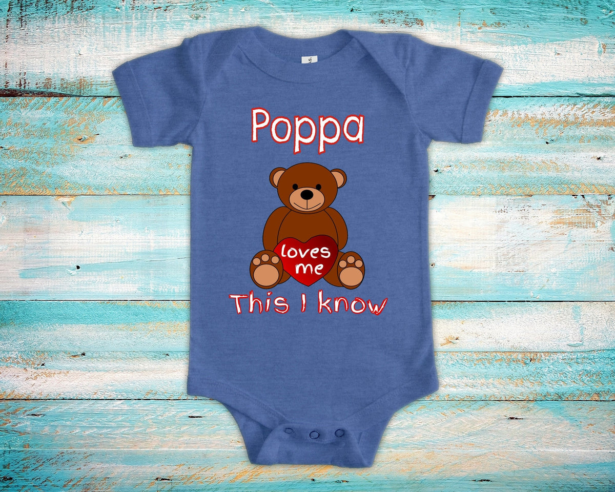 Poppa Loves Me Cute Grandpa Name Bear Baby Bodysuit Tshirt or Toddler Shirt Special Grandfather Gift or Pregnancy Reveal Announcement Graphic Tee – Everyday Comfort · Trending Graphic Apparel