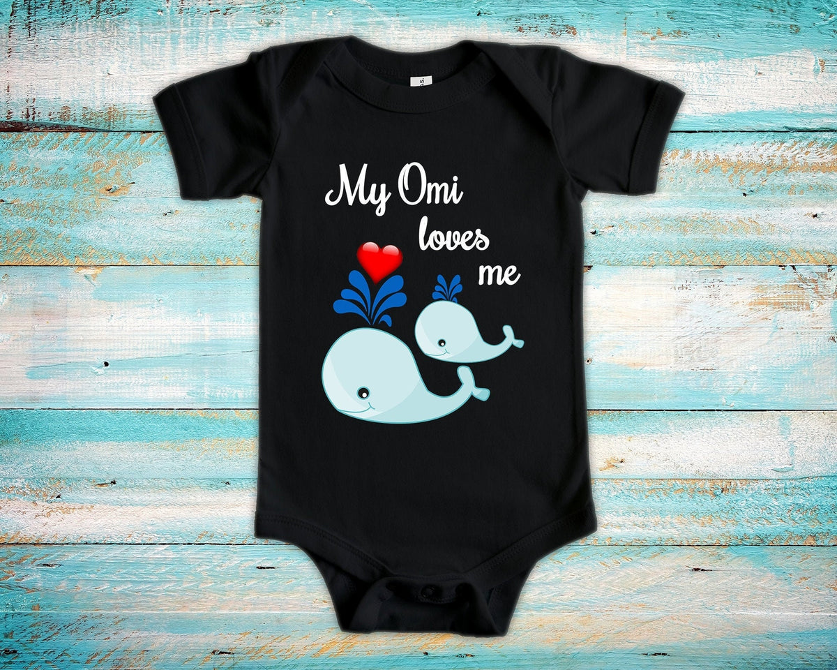 Omi Loves Me Cute Grandma Name Whale Baby Bodysuit Unique Grandmother Gift for Granddaughter or Grandson or Pregnancy Announcement Graphic Tee – Bold Style · Perfect For Daily Wear