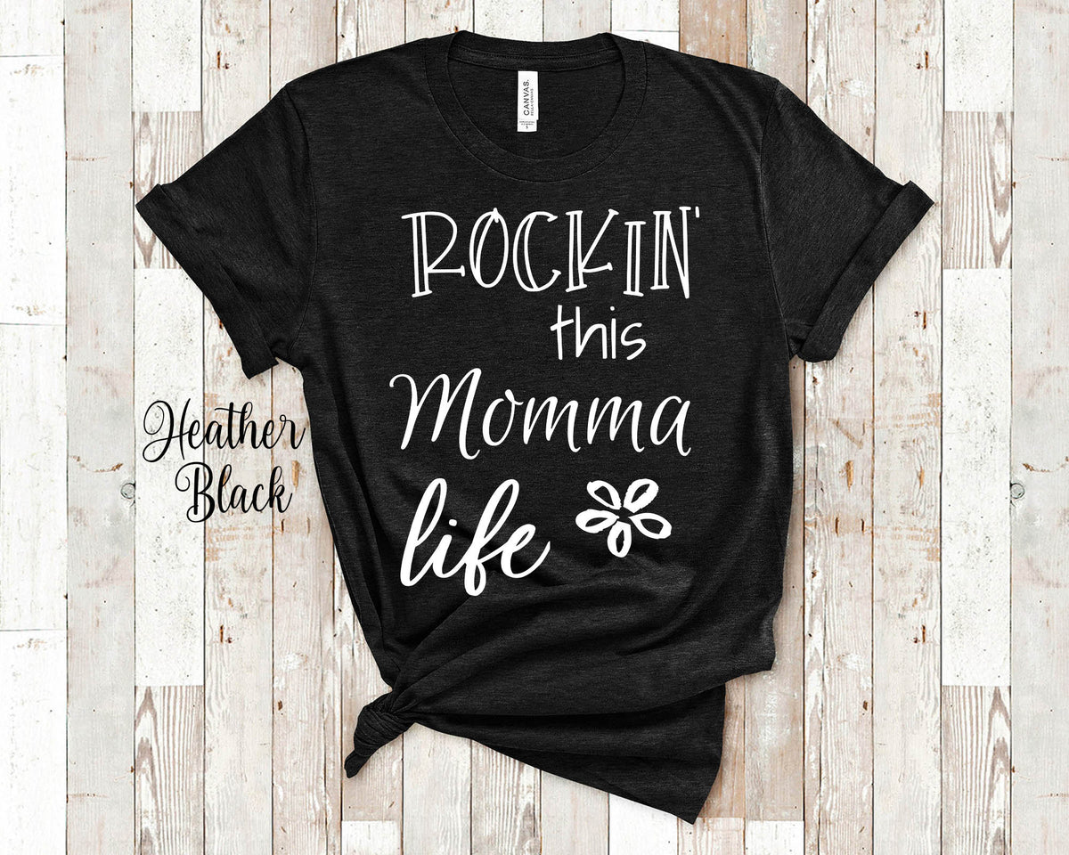 Rockin This Momma Life Tshirt Gift from Daughter Son Funny Momma Shirt Gifts for Momma Graphic Tee – Premium Graphic · Trending Graphic Apparel