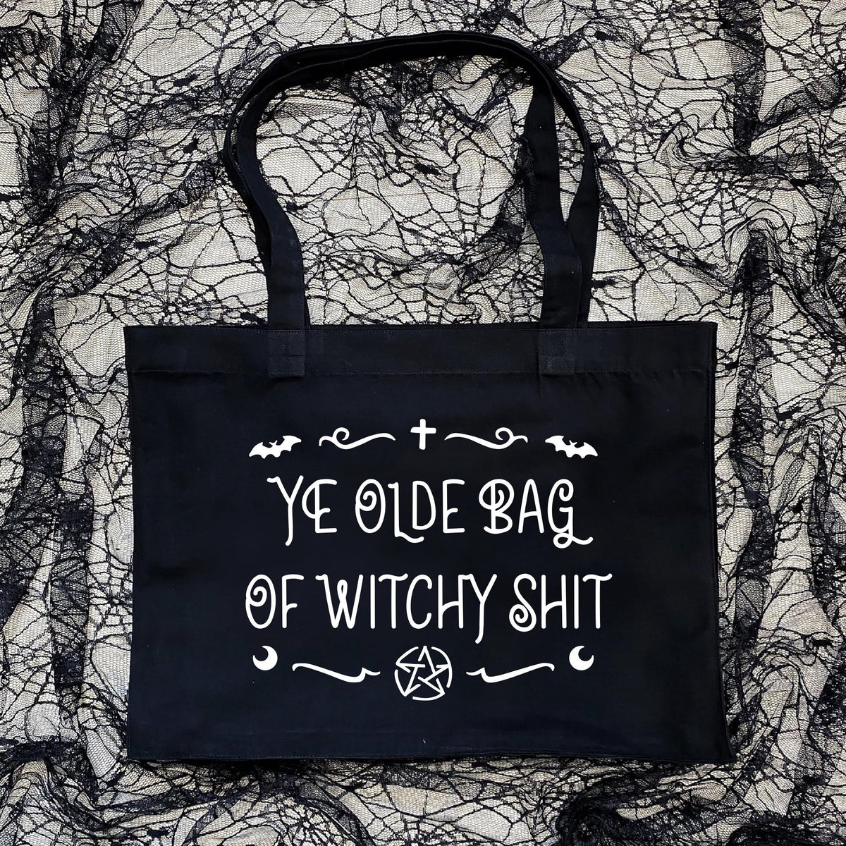 Goth Shopping Bag Goth Tote Bag Large Black Witch Tote Bag Ye Olde Bag Of Witchy Stuff Witch Canvas Bag Witchcraft Bag Tote Bag – Feel-Good Design · High-Quality Print