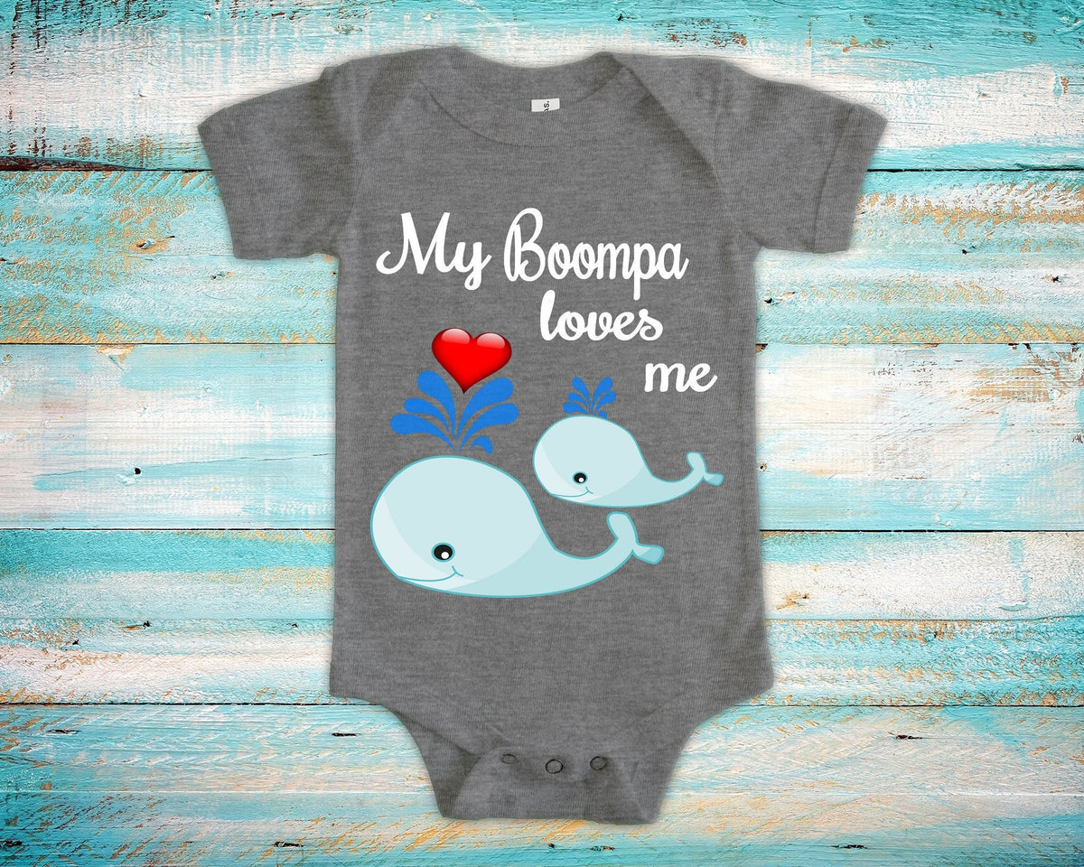 Boompa Loves Me Cute Grandpa Name Whale Baby Bodysuit Tshirt or Toddler Shirt Special Grandfather Gift or Pregnancy Reveal Announcement Graphic Tee – Cozy Vibes · Top Pick For Any Outfit