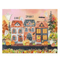 Halloween Townhouses Puzzle 500 Pieces 16x20 Inches Ghost Halloween Puzzle Puzzle for Adults Halloween Night Puzzle Ghosts and Bats Graphic Tee – Premium Graphic · Trending Graphic Apparel