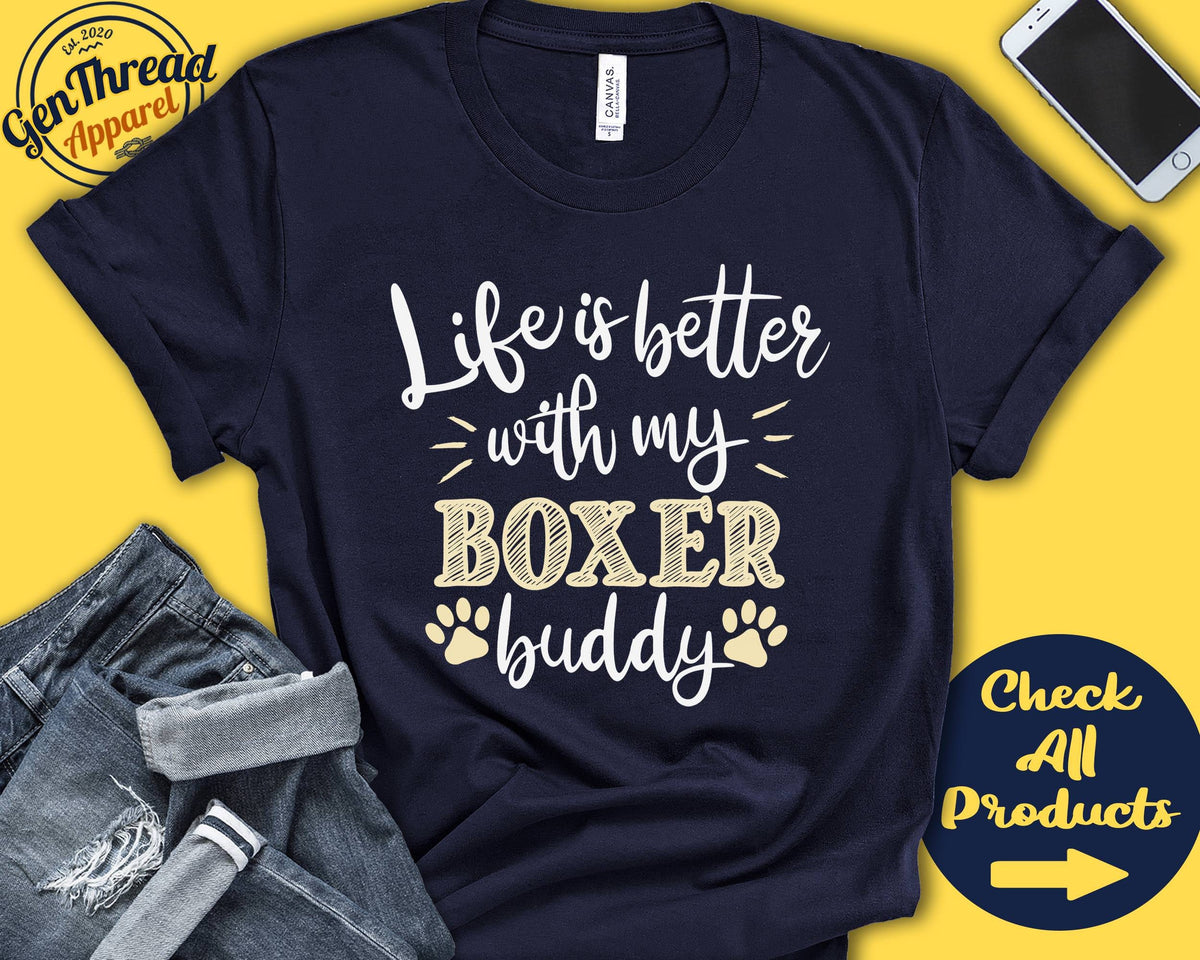 Boxer Shirt Boxer Gift Boxer Mom Boxer Dad Boxer Lover Dog Mama Dog Parent Life is Better Tank Hoodie A0695 Hoodie – Warm & Stylish · Top Pick For Any Outfit