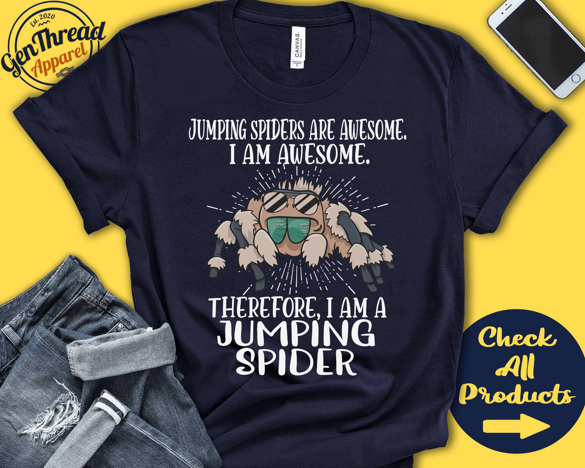 Jumping Spider Shirt Jumping Spider Lover Gift Zoo Arachnology Arachnologist Funny Cool Awesome Animal Tank Hoodie A3019 Hoodie – Soft Feel · Trending Graphic Apparel