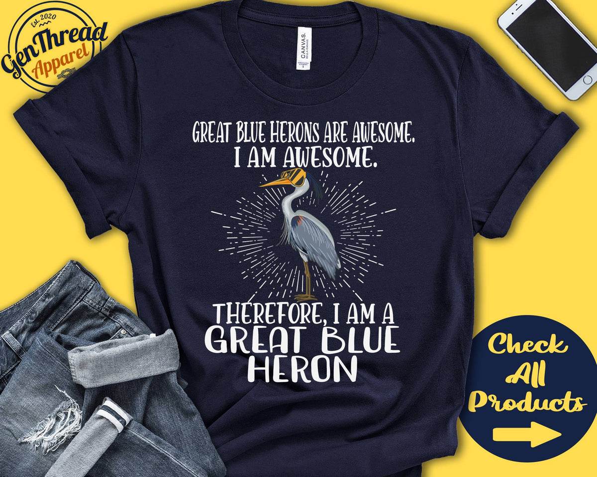 Great Blue Heron Shirt Blue Heron Lover Gift Zoo Ornithology Ornithologist Funny Cool Awesome Animal Tank Hoodie A3049 Hoodie – Aesthetic Look · Great Gift For Fans