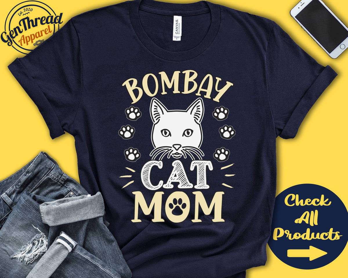 Bombay Cat Mom Bombay Cat Shirt Gift Mama Lover New Cat Parent Owner Pet Name Breed Tee Tank Hoodie A3543 Hoodie – Cozy Vibes · High-Quality Print