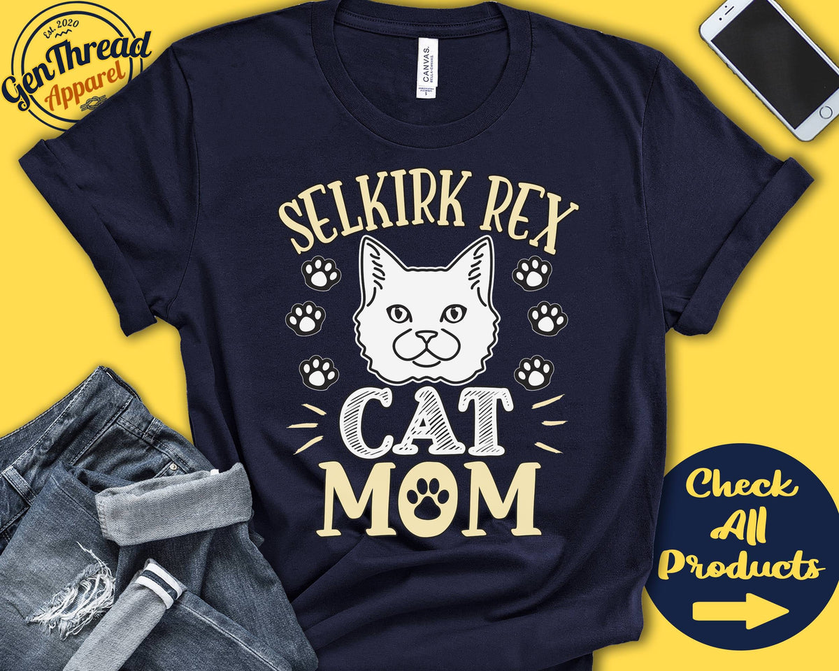 Selkirk Rex Cat Mom Selkirk Rex Cat Shirt Gift Mama Lover New Cat Parent Owner Pet Name Breed Tee Tank Hoodie A3570 Hoodie – Cozy Vibes · High-Quality Print