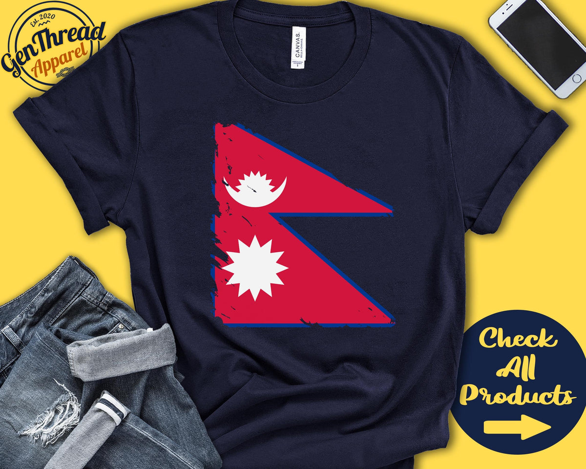 Nepal Flag Shirt Gift For Nepalese Gift Proud Nepalese Pride Nepalese Root South Asia Flag Country Shirt Tank Hoodie F0119 Hoodie – Fan Favorite · Top Pick For Any Outfit