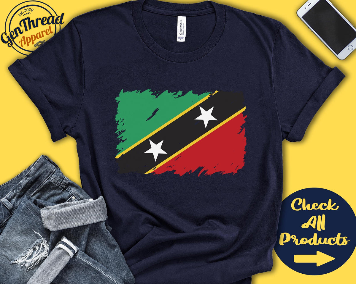 Saint Kitts And Nevis Flag Shirt Gift For Kittitian Gift Proud Kittitian Pride Caribbean Flag Country Shirt Tank Hoodie F0143 Hoodie – Soft Feel · High-Quality Print