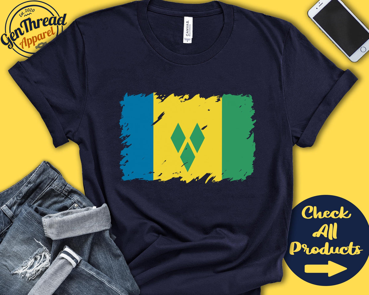Saint Vincent Flag Shirt Gift For Vincentian Gift Proud Vincentian Pride Caribbean Flag Country Shirt Tank Hoodie F0145 Hoodie – Premium Graphic · Great Gift For Fans