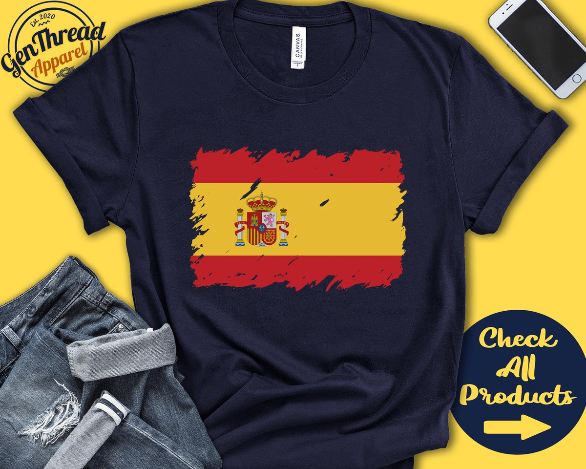 Spain Flag Shirt Gift For Spanish Gift Proud Spanish Pride Spanish Root European Union Flag Country Shirt Tank Hoodie F0162 Hoodie – Easygoing Wear · Must-Have Style