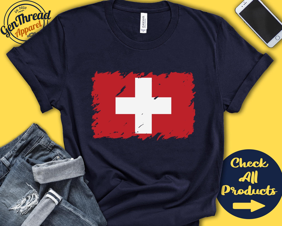 Switzerland Flag Shirt Gift For Swiss Gift Proud Swiss Pride Swiss Root Europe Flag Country Shirt Tank Hoodie F0168 Hoodie – Premium Graphic · Great Gift For Fans
