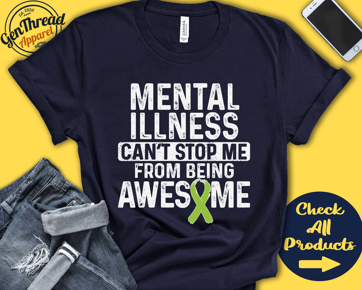 Mental Illness Shirt Mental Illness Awareness Lime Green Ribbon Fighter Warrior Surgery Recovery Cant Stop Tank Hoodie A1049 Hoodie – Feel-Good Design · High-Quality Print