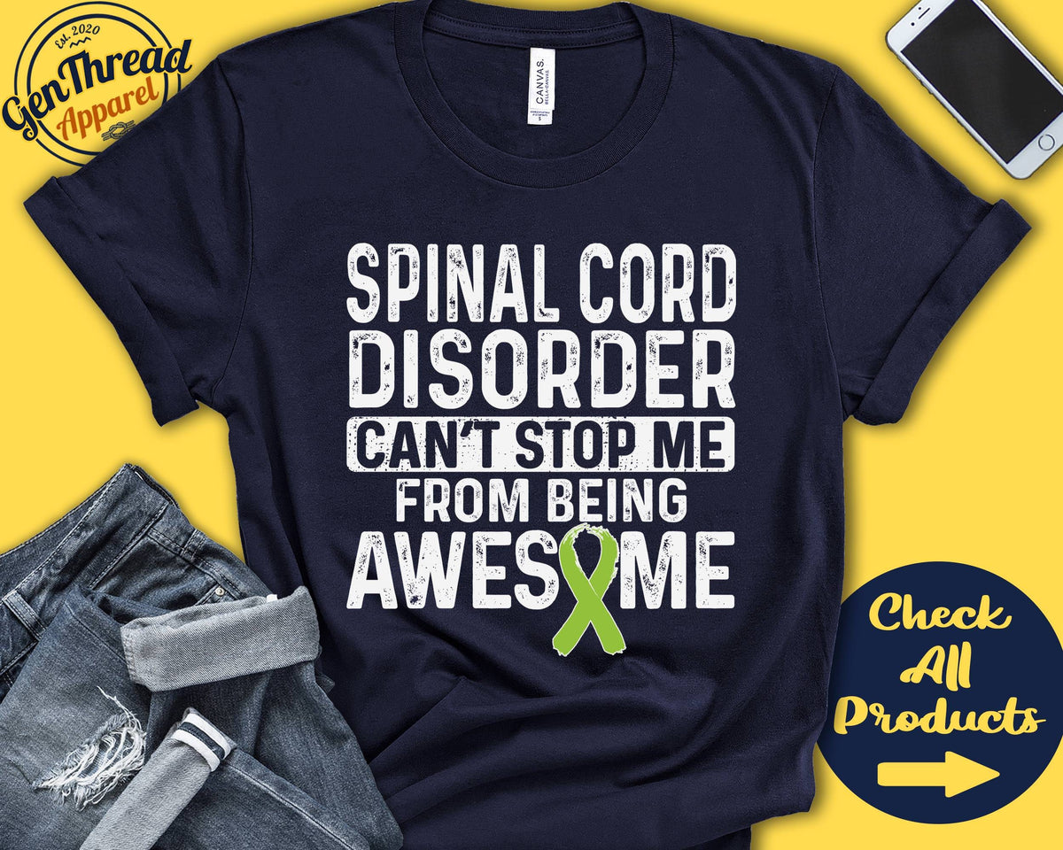 Spinal Cord Disorder Shirt Spinal Cord Disorder Awareness Lime Green Ribbon Fighter Warrior Cant Stop Tank Hoodie A1054 Hoodie – Everyday Comfort · Trending Graphic Apparel