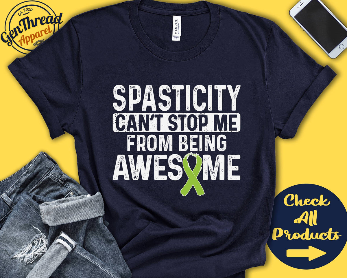 Spasticity Shirt Spasticity Awareness Lime Green Ribbon Fighter Warrior Surgery Recovery Cant Stop Tank Hoodie A1057 Hoodie – Easygoing Wear · High-Quality Print