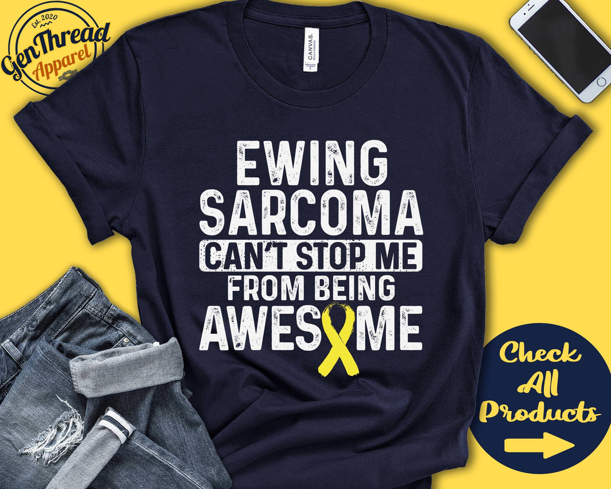 Ewing Sarcoma Shirt Ewing Sarcoma Awareness Yellow Ribbon Fighter Warrior Surgery Recovery Cant Stop Tank Hoodie A1113 Hoodie – Warm & Stylish · Trending Graphic Apparel