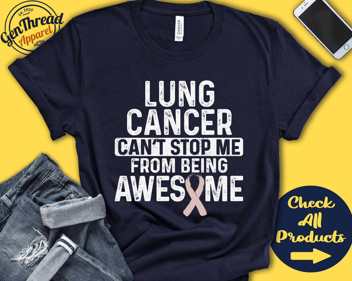 Lung Cancer Shirt Lung Cancer Awareness Pearl Ribbon Fighter Warrior Surgery Recovery Cant Stop Tank Hoodie A1125 Hoodie – Soft Feel · Great Gift For Fans