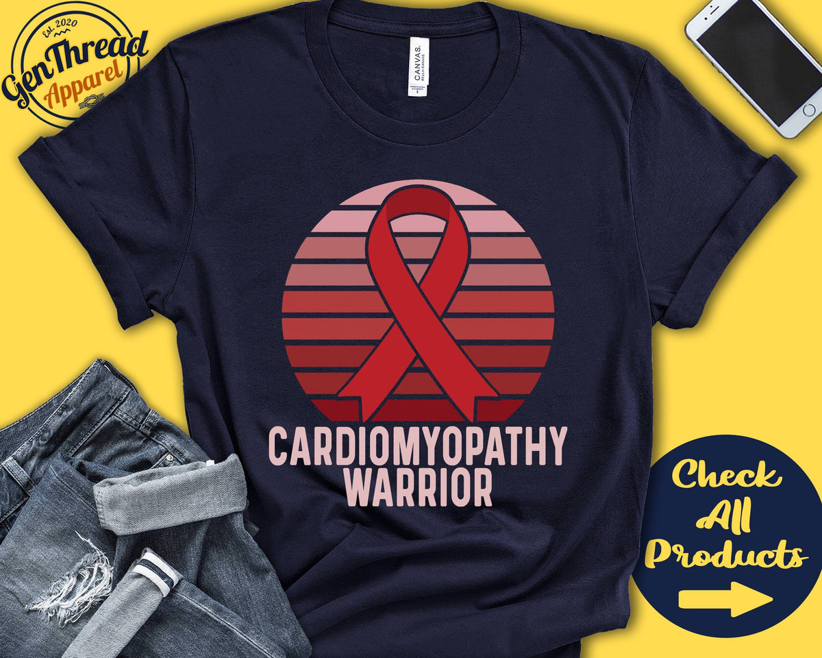 Cardiomyopathy Shirt Cardiomyopathy Awareness Red Ribbon Warrior Fighter Surgery Recovery Tank Hoodie A1333 Hoodie – Everyday Comfort · Perfect For Daily Wear