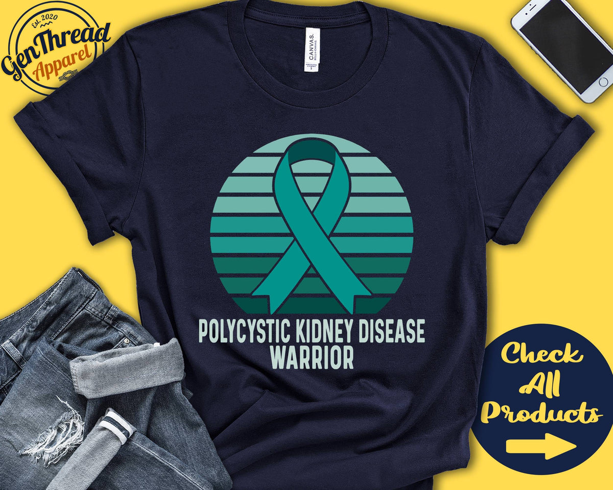 Polycystic Kidney Disease Shirt PKD Awareness Teal Ribbon Warrior Fighter Surgery Recovery Tank Hoodie A1367 Hoodie – Bold Style · Trending Graphic Apparel