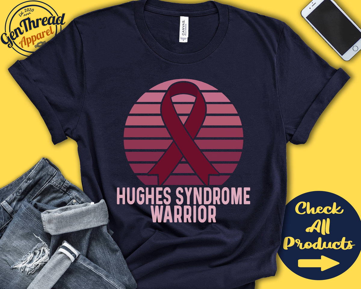 Hughes Syndrome Shirt Hughes Syndrome Awareness Burgundy Ribbon Warrior Fighter Surgery Recovery Tank Hoodie A1390 Hoodie – Everyday Comfort · Must-Have Style
