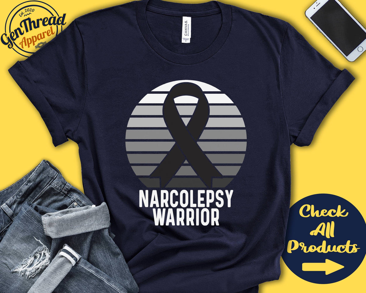 Narcolepsy Shirt Narcolepsy Awareness Black Ribbon Warrior Fighter Surgery Recovery Tank Hoodie A1415 Hoodie – Bold Style · Top Pick For Any Outfit
