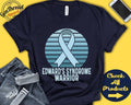 Edwards Syndrome Shirt Trisomy 18 Awareness Light Blue Ribbon Warrior Fighter Surgery Recovery Tank Hoodie A1437 Hoodie – Everyday Comfort · Must-Have Style