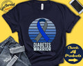 Diabetes Shirt Diabetes Awareness Blue Gray Ribbon Warrior Fighter Surgery Recovery Tank Hoodie A1504 Hoodie – Warm & Stylish · High-Quality Print