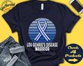 Lou Gehrigs Disease Shirt ALS Awareness Blue Stripe Ribbon Warrior Fighter Surgery Recovery Tank Hoodie A1508 Hoodie – Everyday Comfort · Must-Have Style